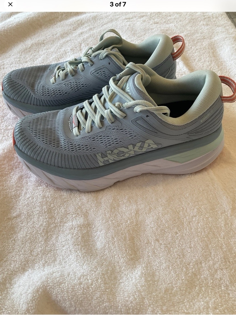 Hoka Women's Athletic Shoes in Blue with Orange Accents - Picture 3 of 7